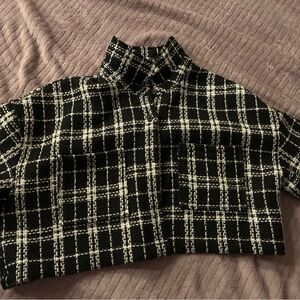 Plaid Black and White Women's Jacket